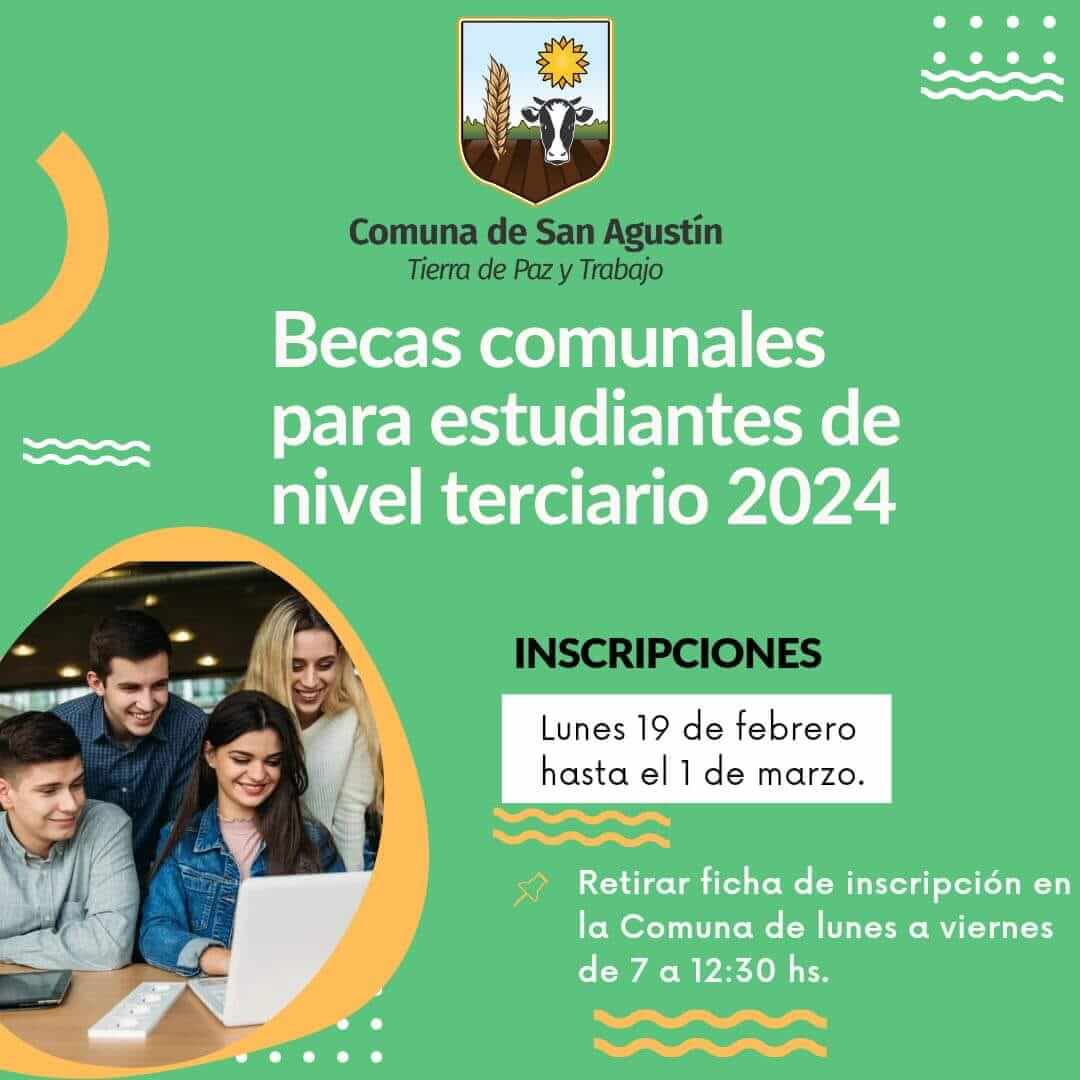 Becas comunales para estudiantes de nivel terciario 2024