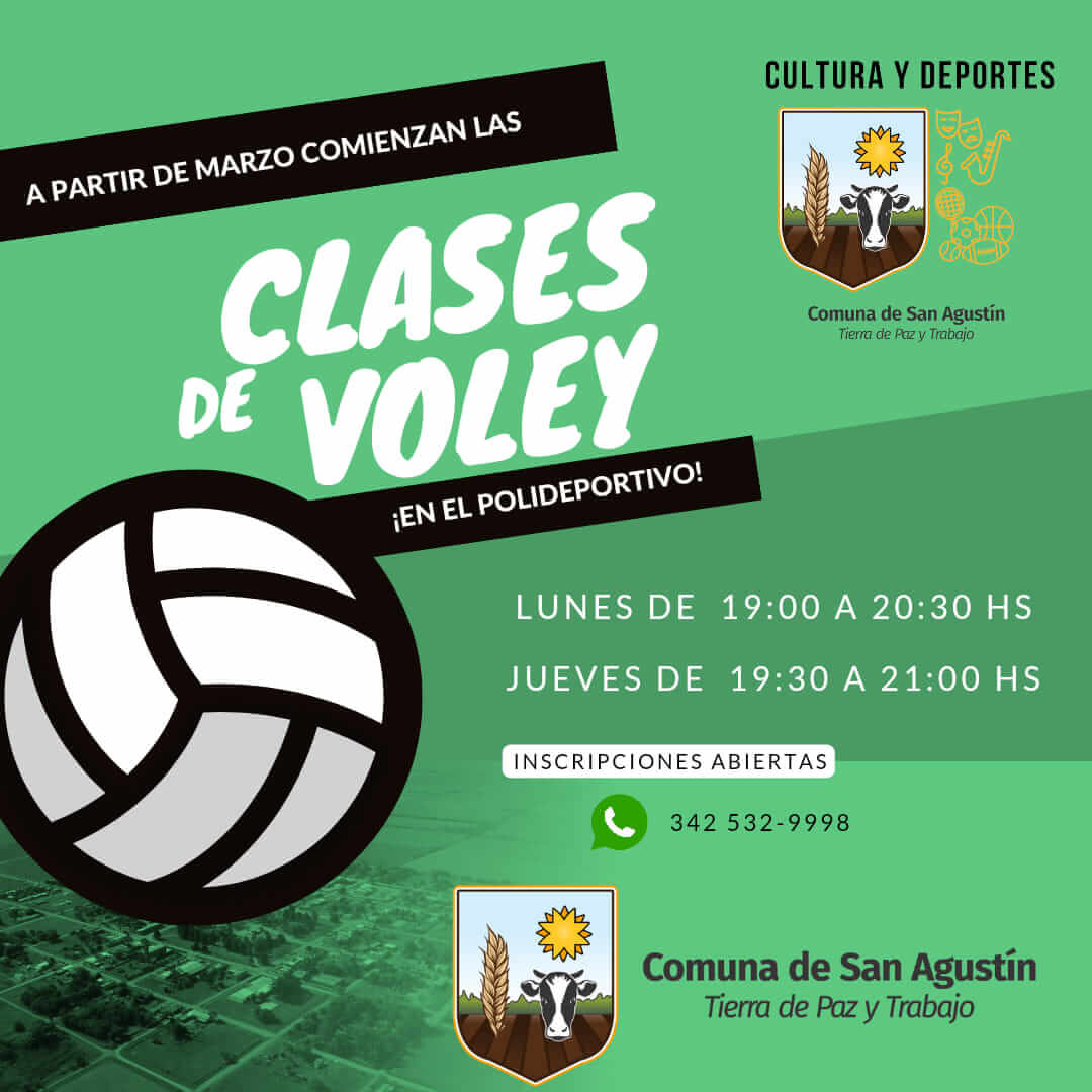 🏐✨ ¡Las clases de Voley llegan al Polideportivo de San Agustín! 🎉