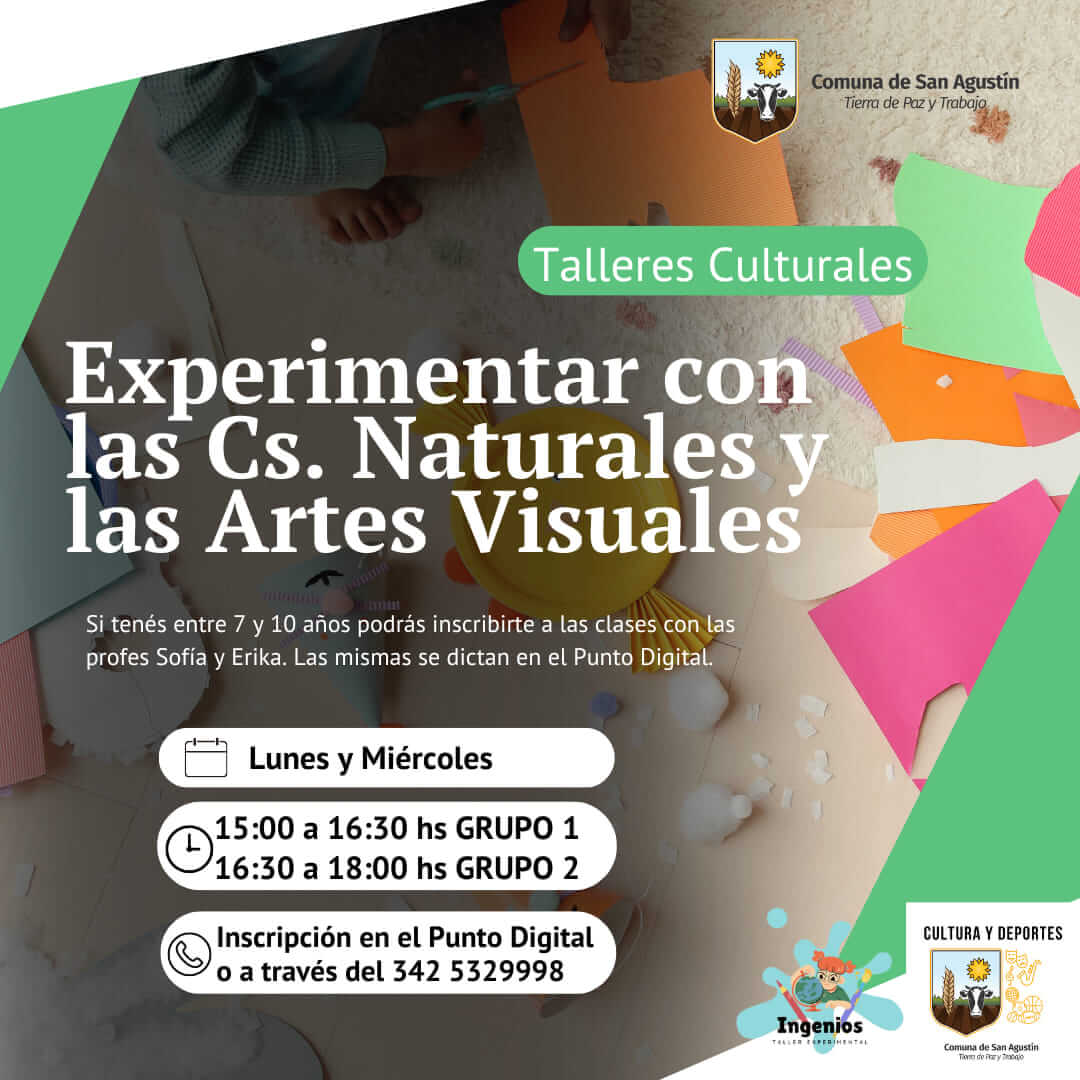 🎭🎨🌿En Abril se viene el Taller Comunal "Experimentar con las Cs. Naturales y las Artes Visuales"