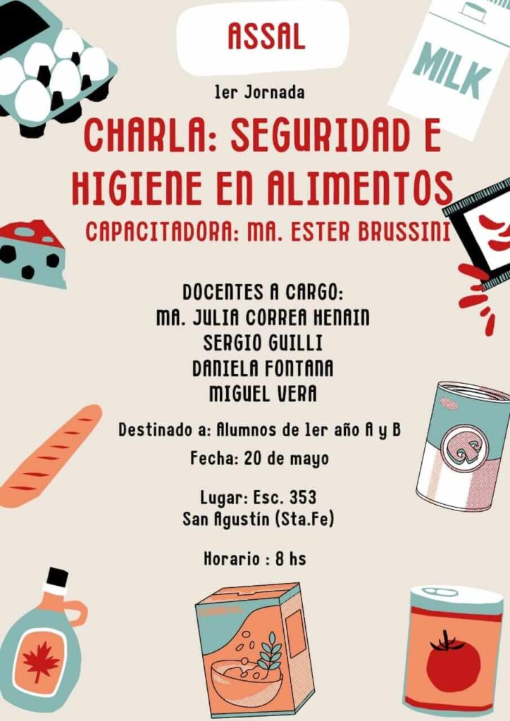 Charla sobre seguridad e higiene en alimentos en la escuela n°353