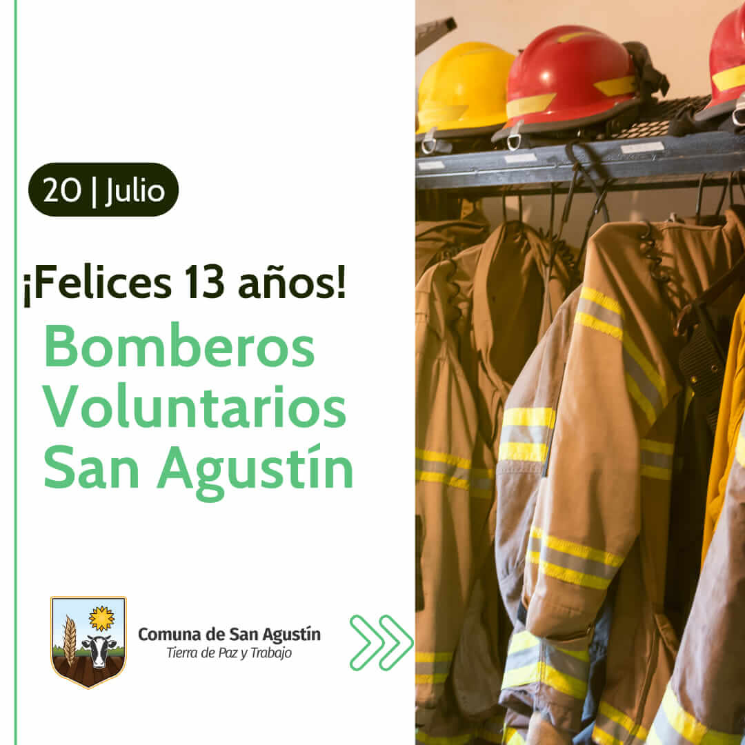 Saludo de la Comuna de San Agustín a los Bomberos Voluntarios en su 13º Aniversario