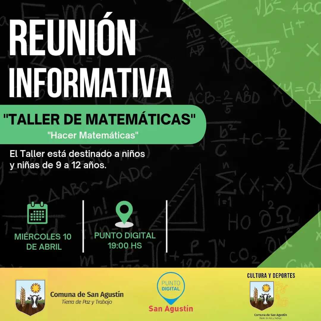 Reunión informativa del Taller de Matemáticas "Hacer Matemáticas" 🧮✨