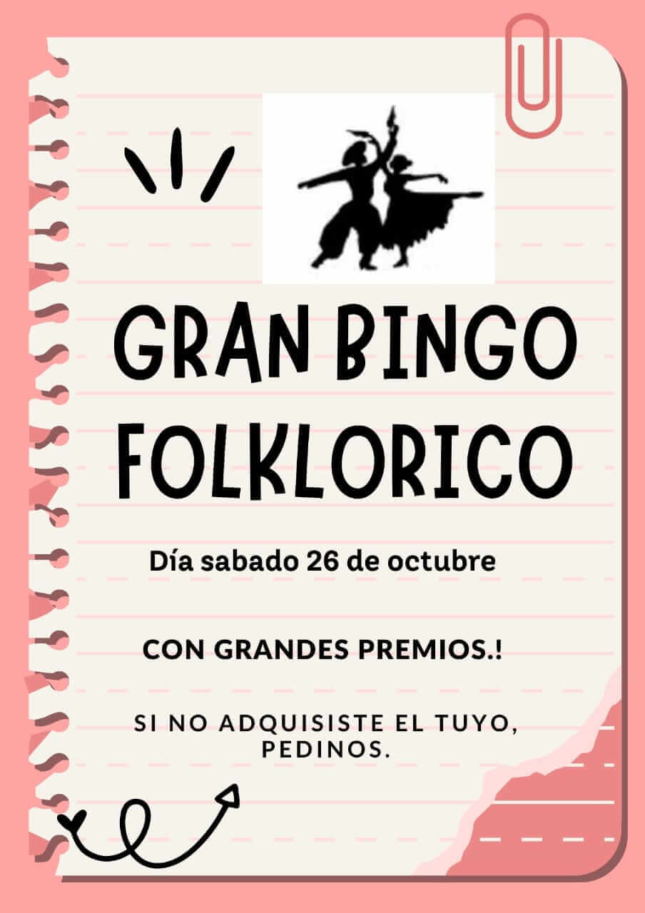 Extendemos la invitación al "Gran Bingo Folklórico"